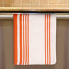 Picture of Urban Villa Trendy Stripes Set of 12 Dinner Napkins (20X20 Inch) 100% Cotton Premium Over Sized Cloth Napkins with Mitered Corners Ultra Soft Durable Hotel Quality (Orange/White)