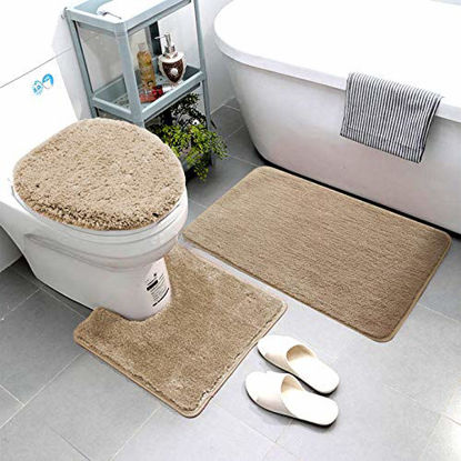 2024,thicken Bathroom Rugs Sets 3 Piece, Bath Rug + Contour Mat + Toilet  Seat Cover, Non-slip Bathroom Rugs With Pvc Point Rubber Backing, Super  Long