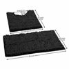 Picture of Bathroom Rugs by LuxUrux, Luxury Chenille 2-Piece Bath Mat Set, Soft Plush Bath Rug + U Shaped Toilet Mat.1'' Microfiber Shaggy Carpet, Super Absorbent Bath Mats. (Small, Black)