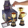 Picture of Halloween Costume Contest Ballot Box, 50 Voting Cards, & 3 Large Trophies with Customizable Labels - 8.6" x 4.5" Awards & 12 Stickers - Fun for Home, Work, & Bar - Party Supplies, Games, & Favors