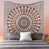 Picture of Indian hippie Bohemian Psychedelic Golden Blue Peacock Mandala Wall hanging Bedding Tapestry (Orange Brown, King (88x104Inches)(225x265Cms))