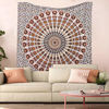 Picture of Indian hippie Bohemian Psychedelic Golden Blue Peacock Mandala Wall hanging Bedding Tapestry (Orange Brown, King (88x104Inches)(225x265Cms))