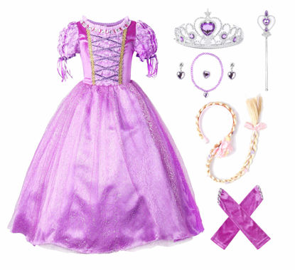 Picture of JerrisApparel New Princess Rapunzel Party Dress Costume (5, Purple with Accessories)