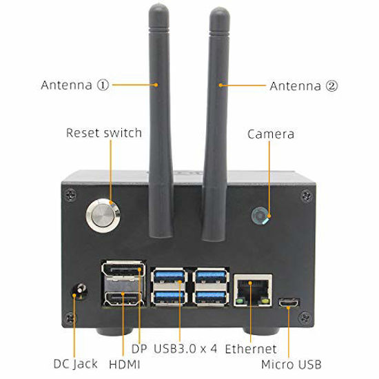 Picture of Geekworm N100 Metal Case / Enclosure with Power & Reset Control Switch & Camera Holder for Jetson Nano A02/B01/2GB/4GB Jetson Xavier NX