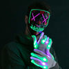 Picture of Halloween Led Mask Light Up Scary Mask and Gloves for Cosplay Costume (purple & Green)