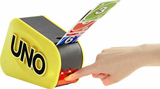 Picture of UNO Attack Mega Hit Card Game with Random-Action Launcher with Lights & Sounds & 112 Cards, Kid, Teen & Adult Game Night Gift Ages 7 Years & Older [Amazon Exclusive]