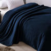 Picture of Exclusivo Mezcla Velvet Flannel Fleece Plush Queen Size Bed Blanket as Bedspread/Coverlet/Bed Cover (90" x 90", Navy Blue) - Soft, Lightweight, Warm and Cozy