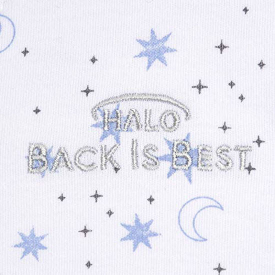 Picture of HALO 100% Cotton Sleepsack Swaddle, 3-Way Adjustable Wearable Blanket, TOG 1.5, Midnight Moons Blue, Small, 3-6 Months