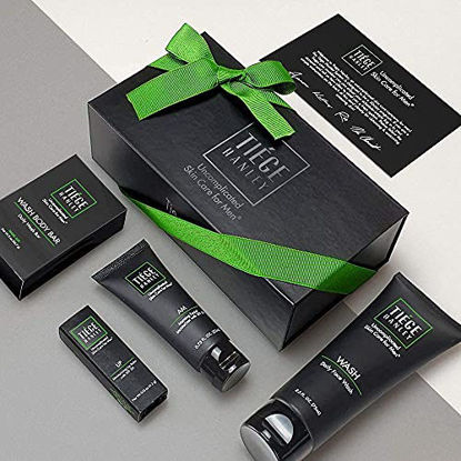 Picture of Tiege Hanley Men's Skin Care Gift Set | 4 Products | Face Wash, Moisturizer w SFP, Lip Balm w SPF and a Bonus Travel Size Lightly Exfoliating Bar Soap | Uncomplicated Skin Care Routine