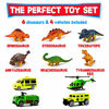 Picture of Think N Thrill Dinosaur Toys Storage Carrier for Kids Includes 6 Mini Dinosaurs 3 Toy Cars & Helicopter - #1 Best Fun Playset for Boys & Girls - Great for Children Ages 3+ Years Old (New)