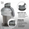 Picture of THE GYM KEG Sports Water Bottle (2.2 L) | Half Gallon | Carry Handle | Big Water Jug for Sport | Large Reusable Water Bottles | Ecofriendly, Tritan BPA Free Plastic, Leakproof (Chrome Reflex)