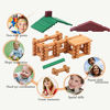 Picture of Wondertoys 90 Pieces Classic Wood Cabin Logs Set, Building Log Toy for Children, Farm House Construction Educational Toys for 3 4 5 6 Years Old