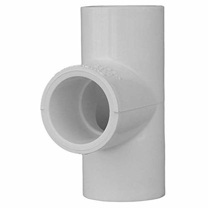 Picture of Charlotte Pipe 1/2" Tee Elbow Pipe Fitting - (Socket x Socket x Socket) Schedule 40 PVC Pressure Durable, Easy to Install, High Tensile and Sound Deadening for Home or Industrial Use (25 Unit Box)