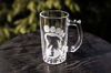 Picture of Bigfoot Sasquatch Yeti 16 oz. Glass Beer Mug Handmade Deep Carved Engraving Bigfoot print with Bigfoot inside Etched Engraved Sports Mug Unique Bigfoot Gift. Free Shipping!!