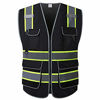 Picture of UNINOVA High Visibility Safety Vest - Multi Pockets Reflective Mesh Breathable Workwear, ANSI/ISEA Standards (2X-3X, Black Mesh-02)