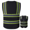 Picture of UNINOVA High Visibility Safety Vest - Multi Pockets Reflective Mesh Breathable Workwear, ANSI/ISEA Standards (2X-3X, Black Mesh-02)