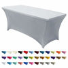 Picture of ABCCANOPY Spandex Tablecloths for 6 ft Home Rectangular Table Fitted Stretch Table Cover Polyester Tablecover Table Toppers