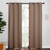 Picture of NICETOWN Window Draperies Blackout Curtain Panels, Window Treatment Thermal Insulated Solid Grommet Blackout Drapes for Bedroom (One Pair, 34 by 84 inches, Cappuccino)