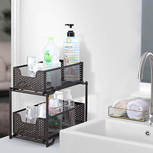 Getuscart Simple Trending Stackable 2 Tier Under Sink Cabinet