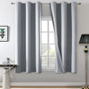 Picture of Rutterllow Blackout Curtains for Bedroom, Thermal Insulated Room Darkening Curtains 2 Panels for Living Room, Grommet Top (42x63 Inch, Light Grey)