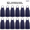 Picture of 12 Pack Bib Apron - Unisex Apron Bulk Machine Washable for Kitchen Crafting BBQ Drawing Outdoors By Green Lifestyle (Pack of 12, Navy)