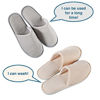 Picture of 6 Pairs Spa slippers, Non Slip disposable slippers, washable reusable, super soft crystal velvet, which can be used as women men, house, indoor, bathroom, bedroom, guest, hotel, bride slipper (3 Pairs Beige and 3 Pairs Gray)