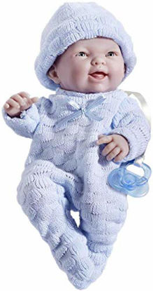 Picture of JC Toys - Mini La Newborn First Day | Anatomically Correct Real Boy Baby Doll | 9.5" All-Vinyl Baby Doll | Includes Knit Outfit, Hat and Pacifier | Designed by Berenguer | Ages 2+