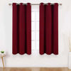 Picture of HOMEIDEAS Burgundy Red Blackout Curtains 42 X 63 Inch Length 2 Panels Room Darkening Bedroom Curtains, Thermal Grommet Light Blocking Window Curtains for Living Room