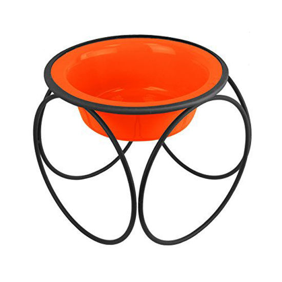 Picture of Platinum Pets Olympic Single Diner Feeder with Stainless Steel Dog Bowl, Medium, Hunter Orange