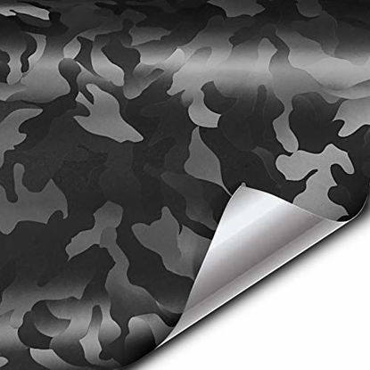 Picture of VViViD+ 2020 Edition Black Stealth Medium Pattern Camouflage Vinyl Wrap Roll (3ft x 5ft)