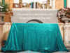 Picture of Poise3EHome 60×120'' Rectangle Sequin Tablecloth for Party Cake Dessert Table Exhibition Events, Teal