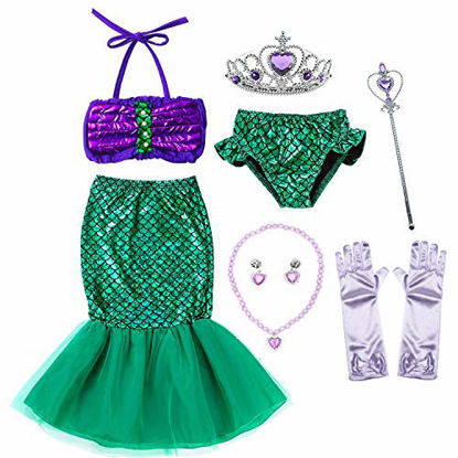 Picture of Party Chili Princess Mermaid Costume Birthday Party Dress for Little Girls 3-4 Years (3T 4T)