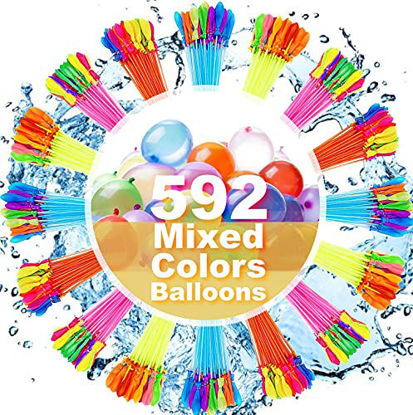 Picture of FEECHAGIER Water Balloons for Kids Girls Boys Balloons Set Party Games Quick Fill 592 Balloons for Swimming Pool Outdoor Summer Funs Z7