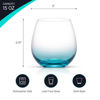 Picture of JoyJolt HUE Stemless Wine Glass Set. Large 15 oz Stemless Wine Glasses Set of 6. Short Wine Tumblers for White Wine Glasses, Red Wine Glasses, Water Glasses, No Stem Margarita Glasses, Colored Tumbler