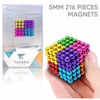 Picture of Twiddler Toys Rainbow Magnetic Balls 5mm 216pcs with Storage Bag - Colorful Satisfying Fidget Magnets Desk Toy for Adults