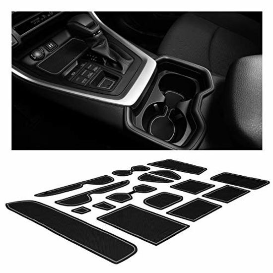 Picture of CupHolderHero fits Toyota RAV4 Accessories 2019-2022 Premium Custom Interior Non-Slip Anti Dust Cup Holder Inserts, Center Console Liner Mats, Door Pocket Liners 15-pc Set (Gray Trim)