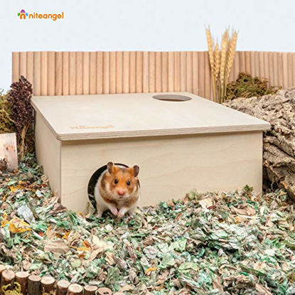 Picture of Niteangel Birch Chamber-Maze Hamster Hideout - Small Pets Woodland House Habitats Decor for Hamster Mice Gerbils Mouse