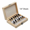 Picture of FivePears Router Bit Set-12 Piece Router Bits with 1/4-Inch Shank and Wood Storage Box,Woodworking Tools for Home Improvement and DIY Wood