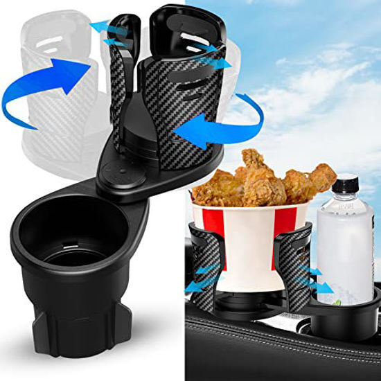 GetUSCart- Cup Holder Expander for Car, 2-in-1 Multifunction Car Drink  Expander Adapter, Mount Extender with 360° Rotating Adjustable Base Stable  Extra Cup Holders for Most Cups, Hold up to 17oz-20oz Bottles