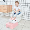 Picture of BlueSnail Double up Step Stool for Kids, Anti-Slip Sturdy Toddler Two Step Stool for Bathroom, Kitchen and Toilet Potty Training (Pink)