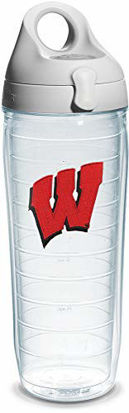 Picture of Tervis Wisconsin University Emblem Individual Water Bottle with Gray Lid, 24 oz, Clear -