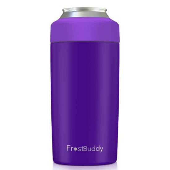 Picture of Frost Buddy Universal 2.0 5 Sizes in 1 Insulated Can Cooler, Stainless Steel Can Cooler for 12 oz & 16 oz Regular or Slim Cans & Bottles, Purple