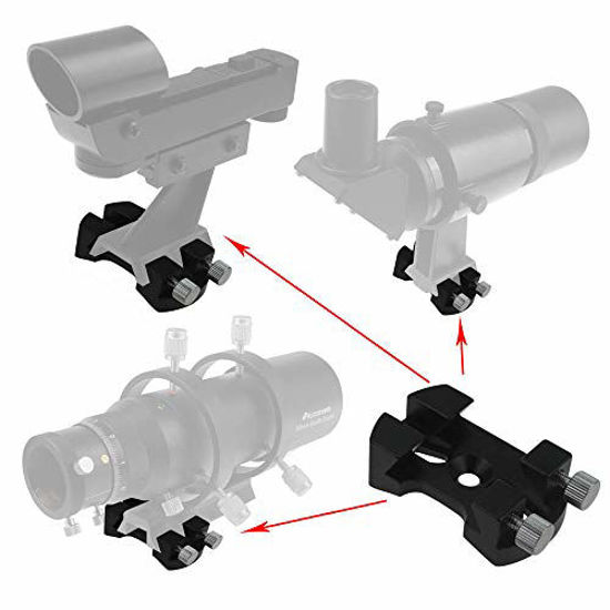 Picture of Astromania Universal Quick Release Finder Shoe Base for Schmidt Cassegrains and Other Telescope 130-400mm Diameter - for MQR III&IV/Witty One and V-Bracket - Black