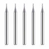 Picture of SpeTool 5Pcs/Set Flat Nose Double Flute Carbide End Mill 1/32" Cutting Dia Router Bits Cutter CNC Machine Tools For Carbon Steel Soft Alloy Steel Die Steel Tool Steel Cast Iron Wood