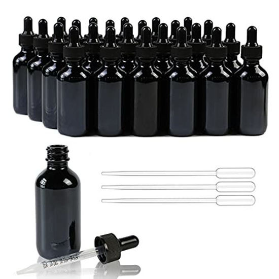 GetUSCart- 2 oz (60 ml) Black Glass Dropper Bottles,24 Pcs