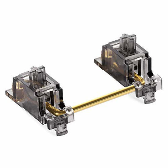 Picture of ZugGear V2 PCB Mount Screw-in Stabilizers Translucent Smokey Gold Plated 2u 6.25u 7u Keycap Stabilizers Mechanical Keyboard Stabilizers (DUROCK V2 Smokey 60/87 Kit)