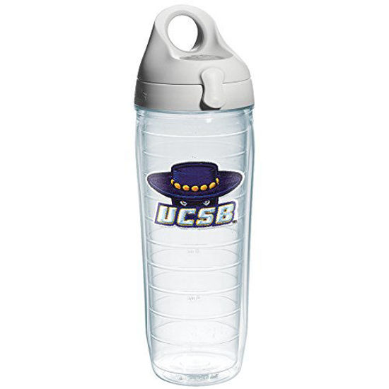 Picture of Tervis 1073725 Ca University Santa Barbara Emblem Individual Water Bottle with Gray lid, 24 oz, Clear