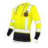 Picture of KwikSafety (Charlotte, NC) MECHANIC Long Sleeve (w/POCKET & Black Trim) Class 3 ANSI High Visibility Safety Shirt Fishbone Reflective Tape Construction Security Hi Vis Clothing Men | Yellow Medium