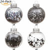 Picture of Sea Team 70mm/2.76" Shatterproof Clear Plastic Christmas Ball Ornaments Decorative Xmas Balls Baubles Set with Stuffed Delicate Decorations (24 Counts, Black)