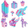 Picture of Building Bricks 500 Pieces Set ,Classic Colors Building Blocks Toys,Compatible with All Major Brands,Birthday Gift for Kids (Pink-Purple)